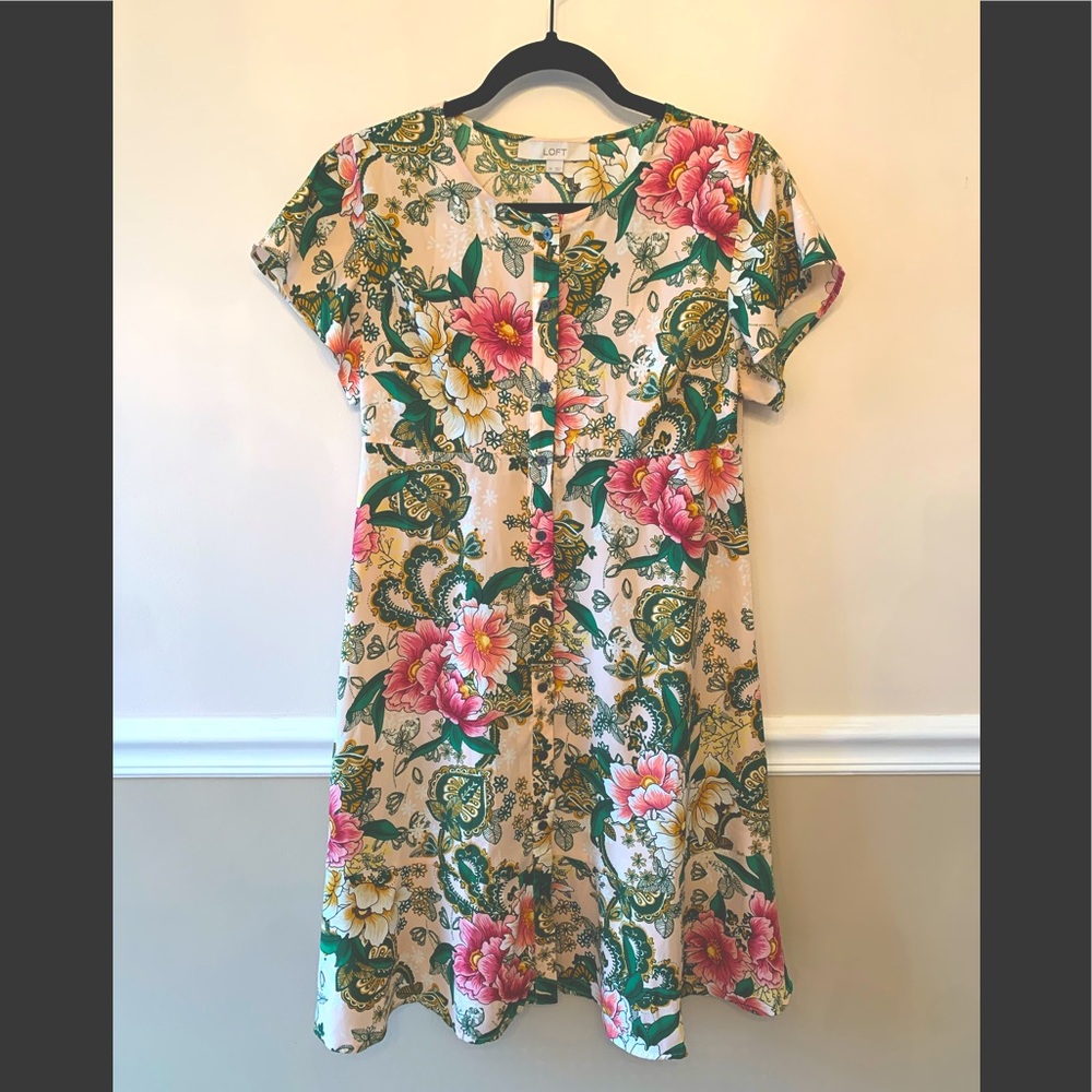 Flutter-Sleeve Button-Front Maternity Dress - image 1